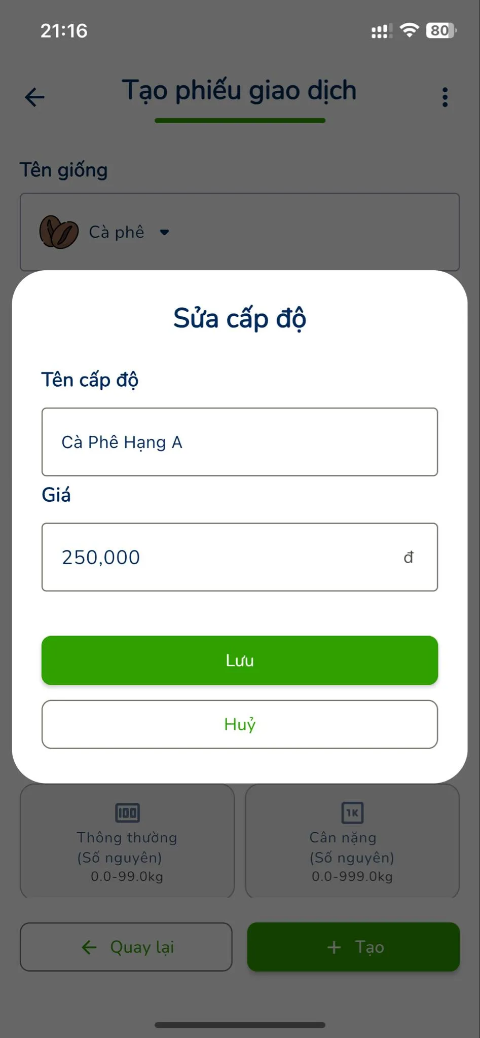 Chỉnh sửa tên loại