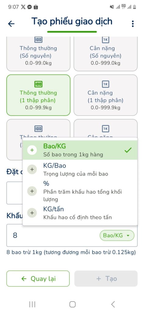 Chọn chế độ khấu hao
